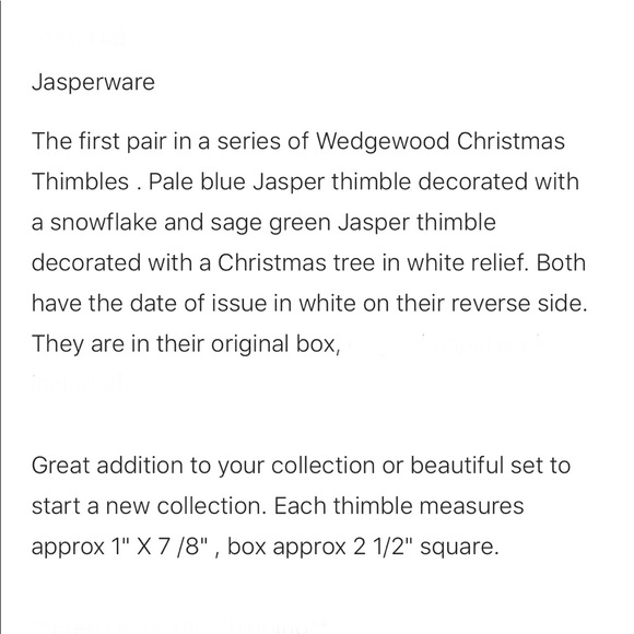 Wedgwood Holiday Wedgwood Christmas Thimbles Poshmark